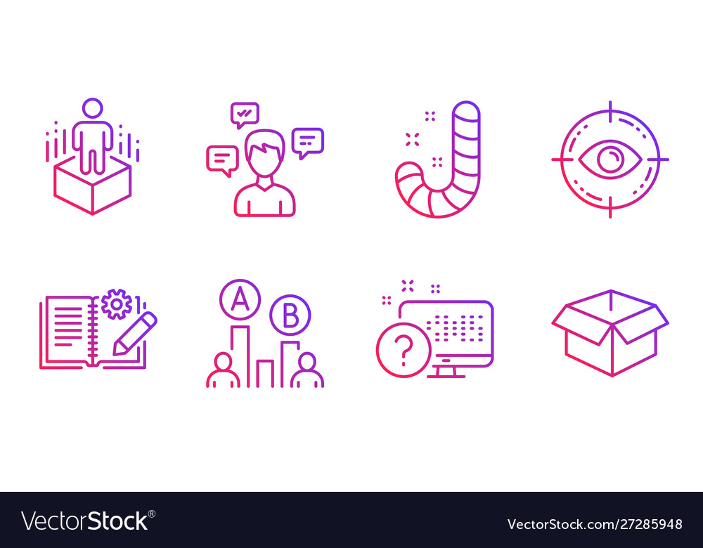 Candy ab testing and augmented reality icons set