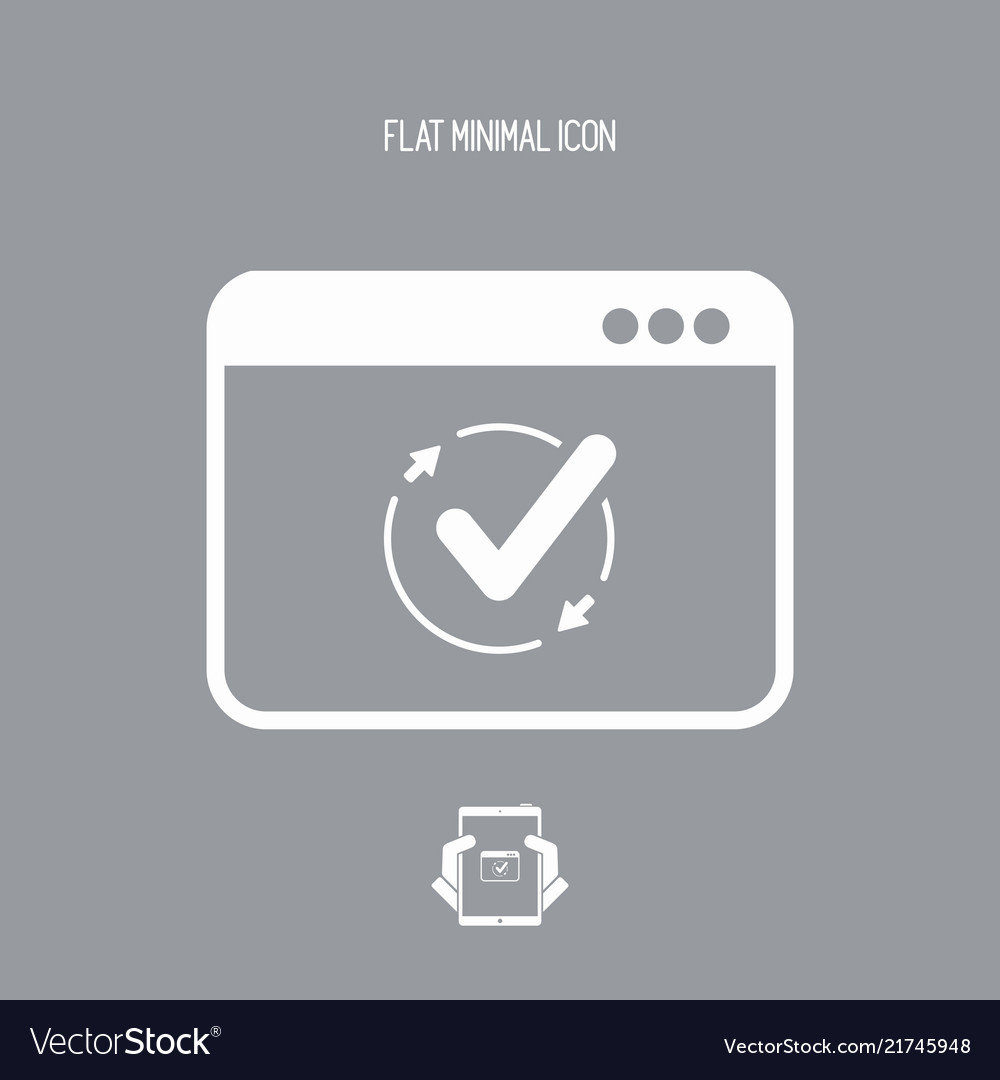 Check synchronization - flat minimal icon vector image Check synchronization - flat minimal icon