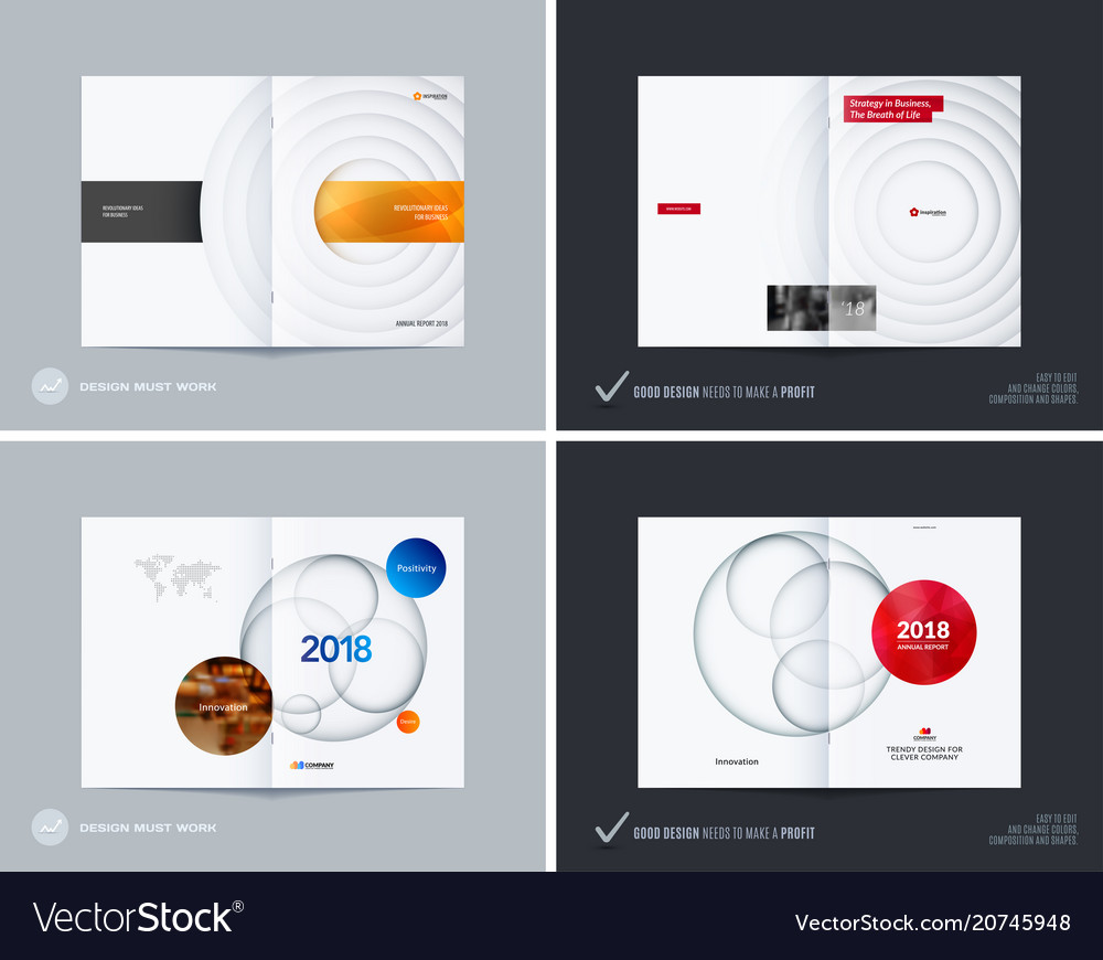 Design set abstract double-page brochure vector image Design set abstract double-page brochure