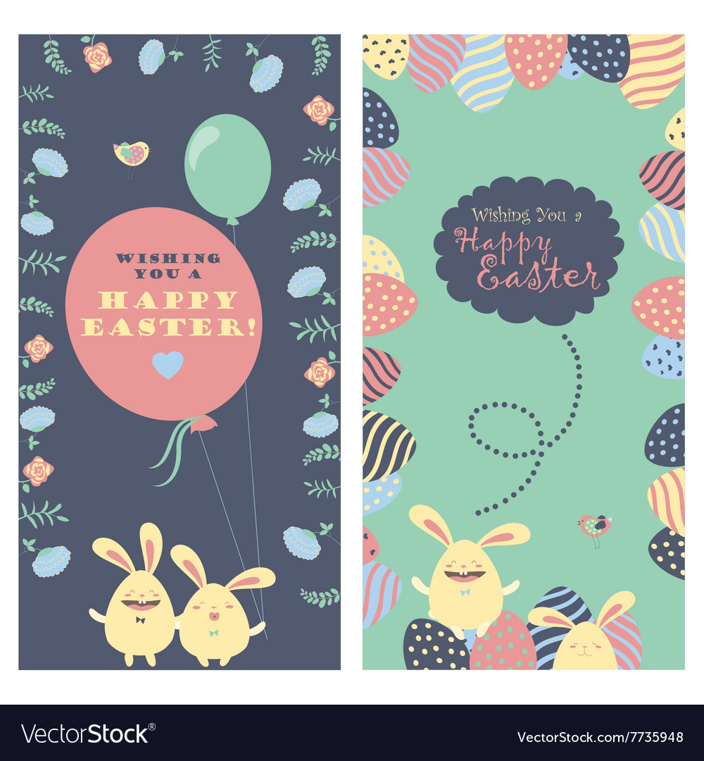 Easter bunnies and eggs