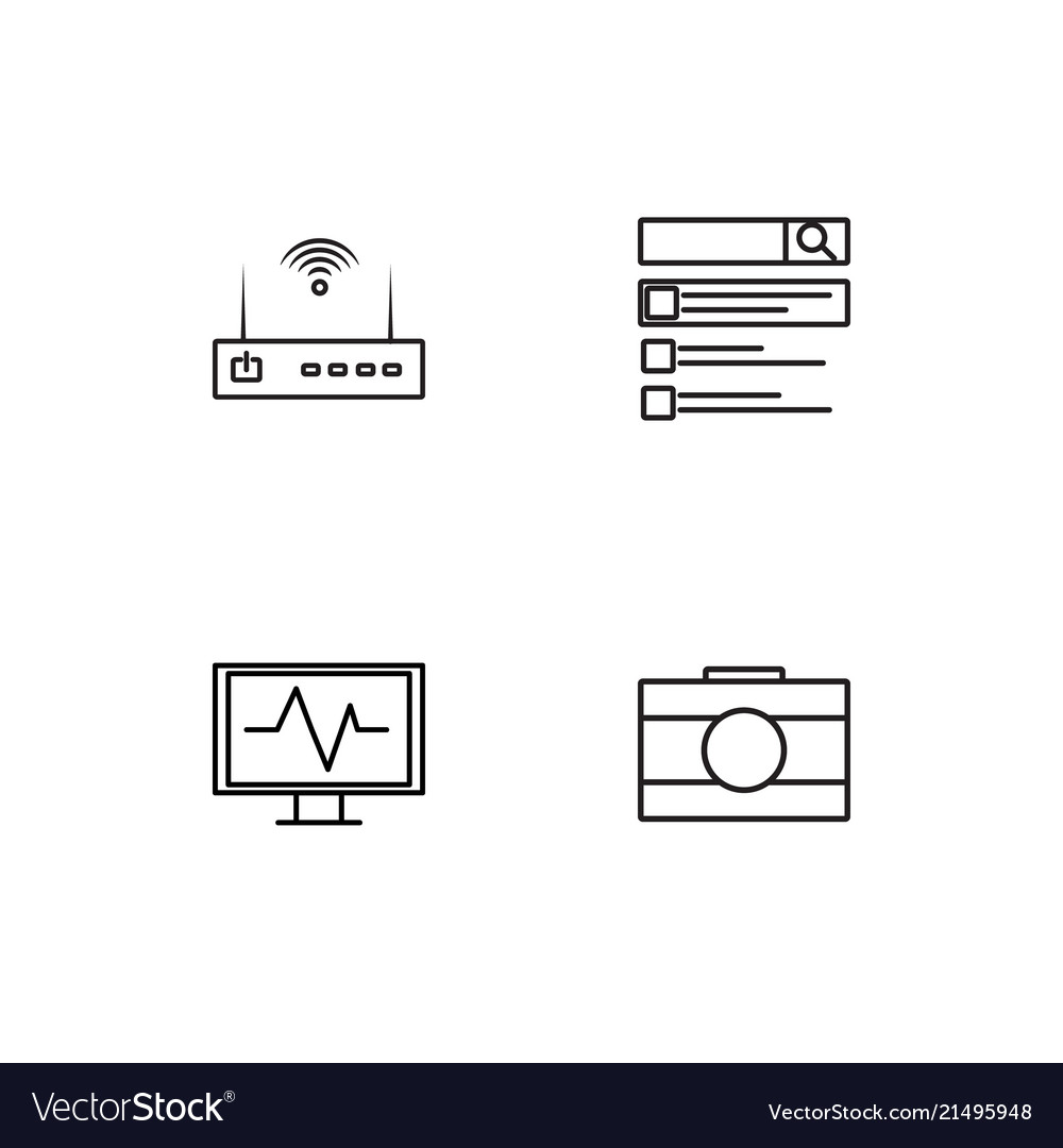 Electrical devices linear icons set simple
