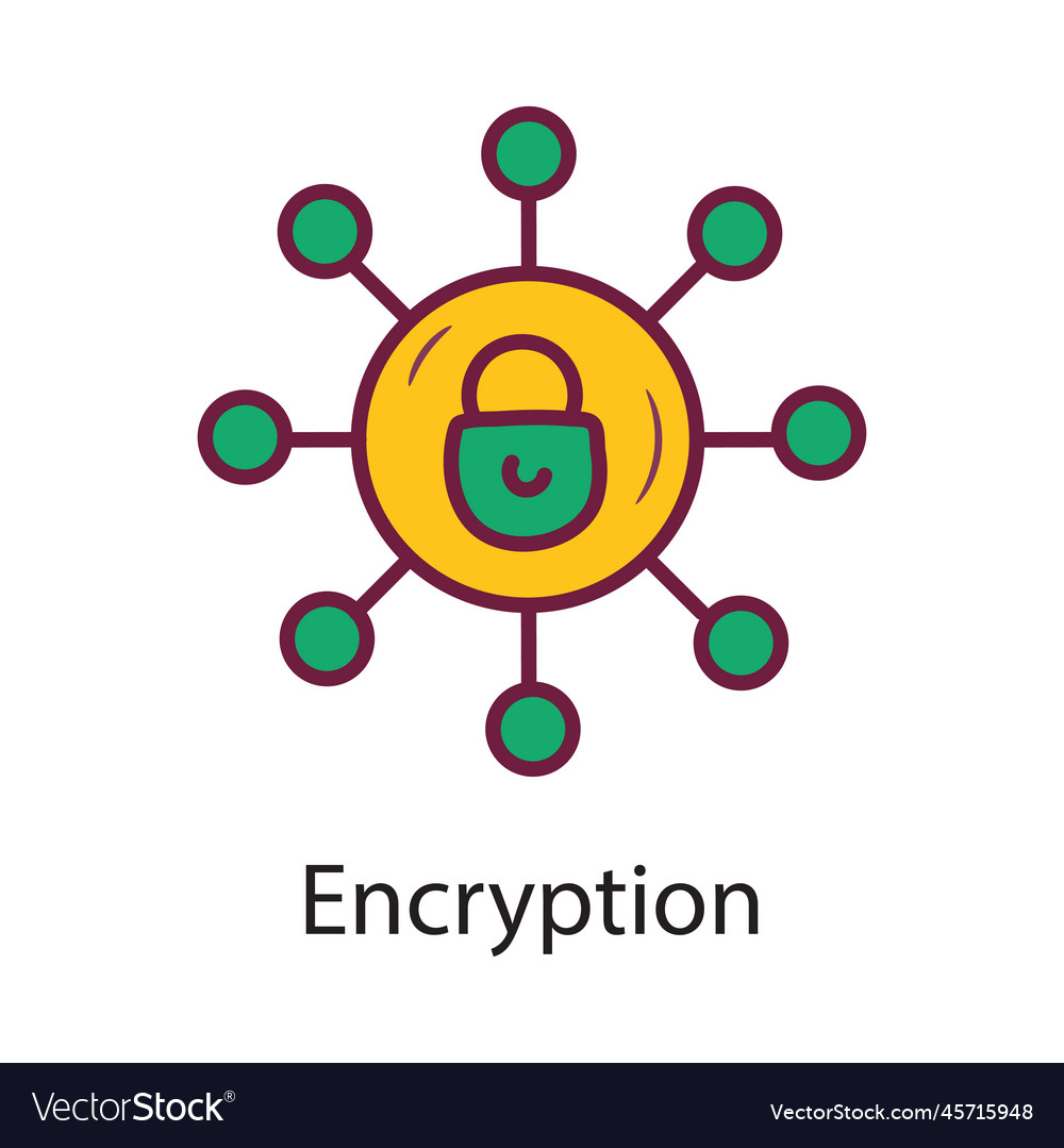 Encryption fill outline icon design