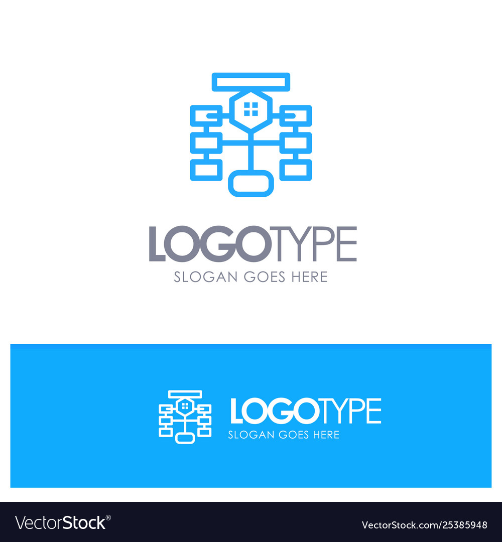 Flowchart flow chart data database blue logo line