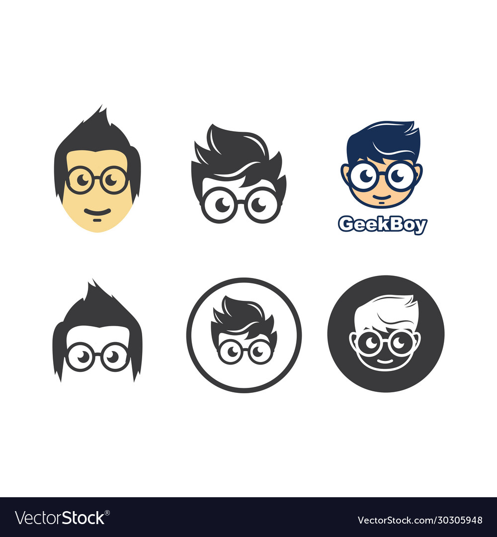 Geek boy icon design