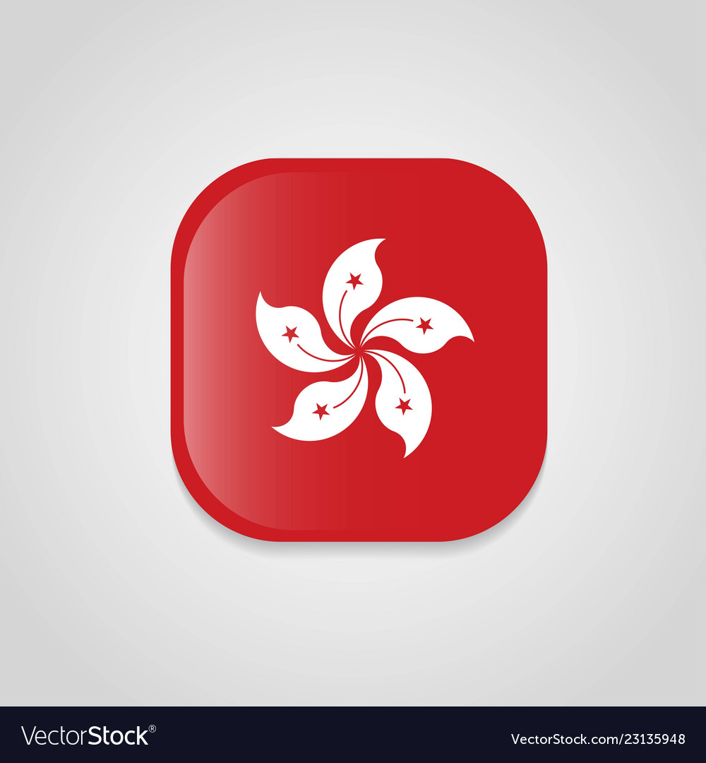 Hong kong flag design round button
