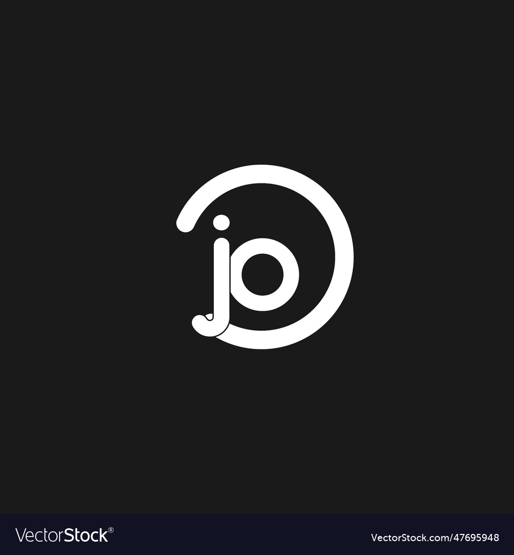 Initials jo logo monogram with simple circles