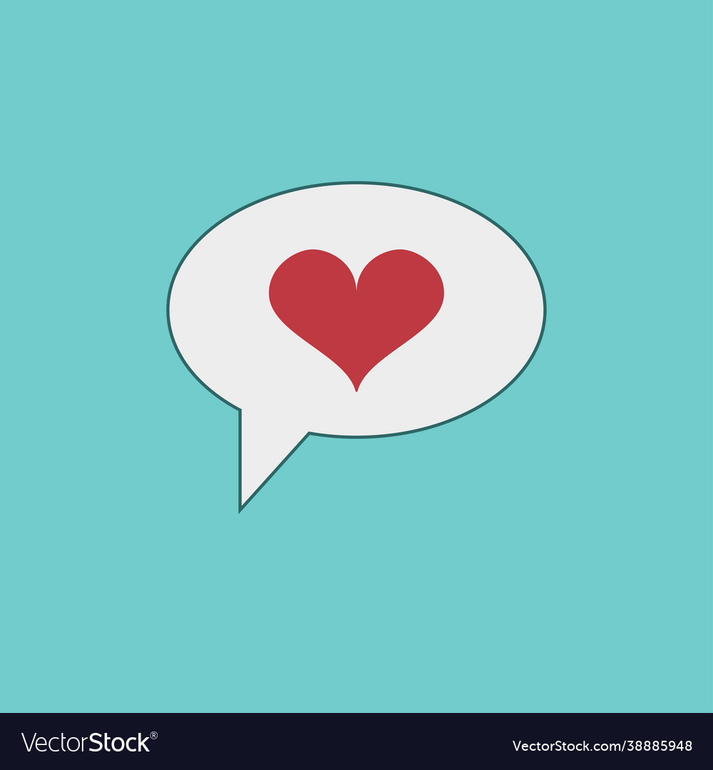 Love heart in speech bubble