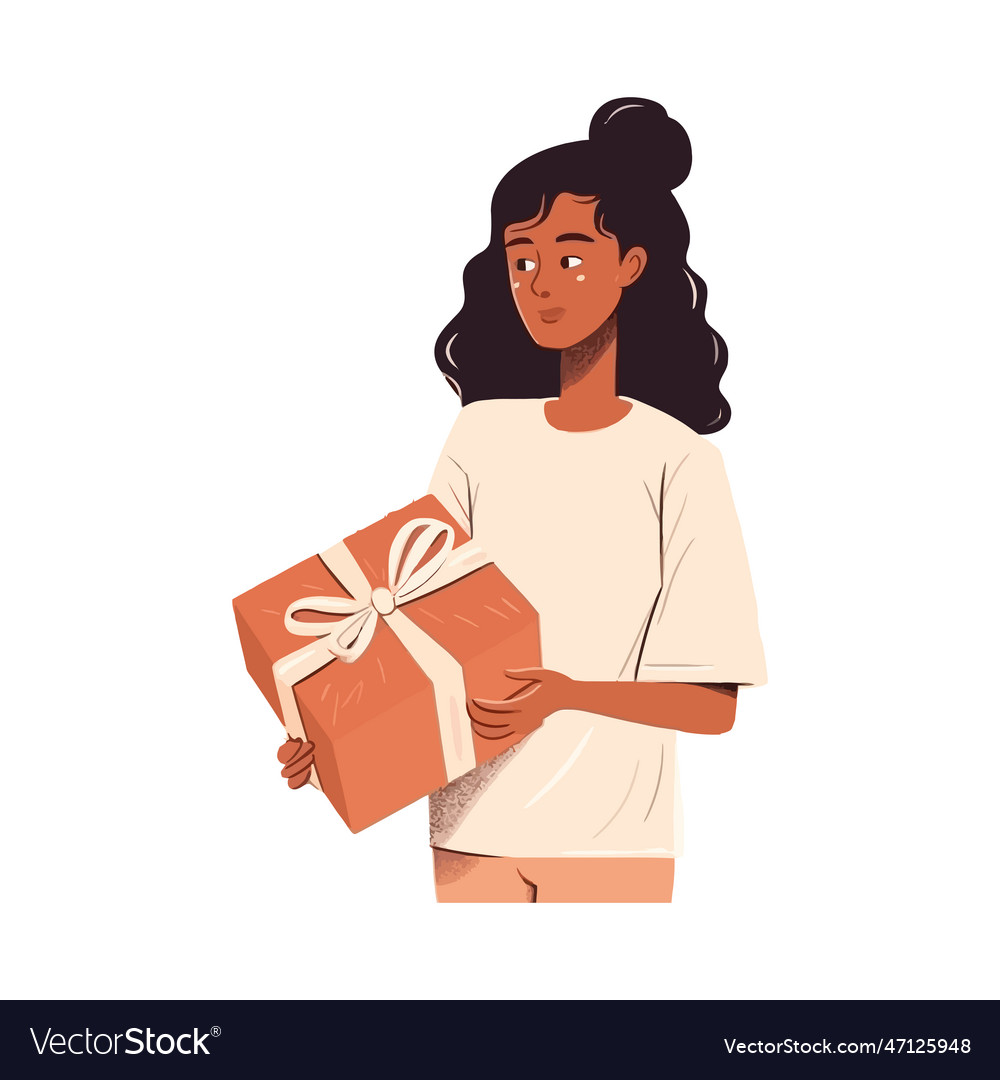 One person holding gift box