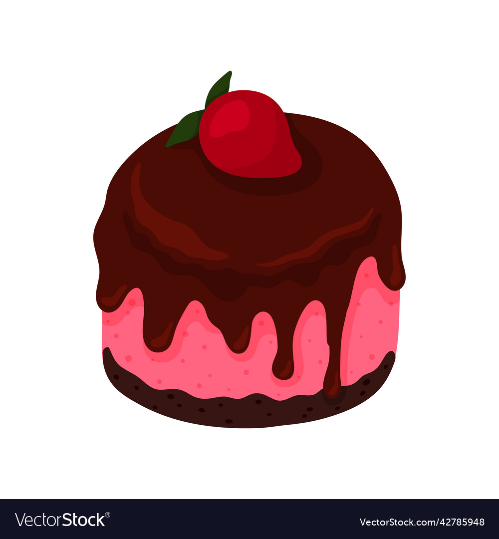 Pretty flat cake design sketch element for menu