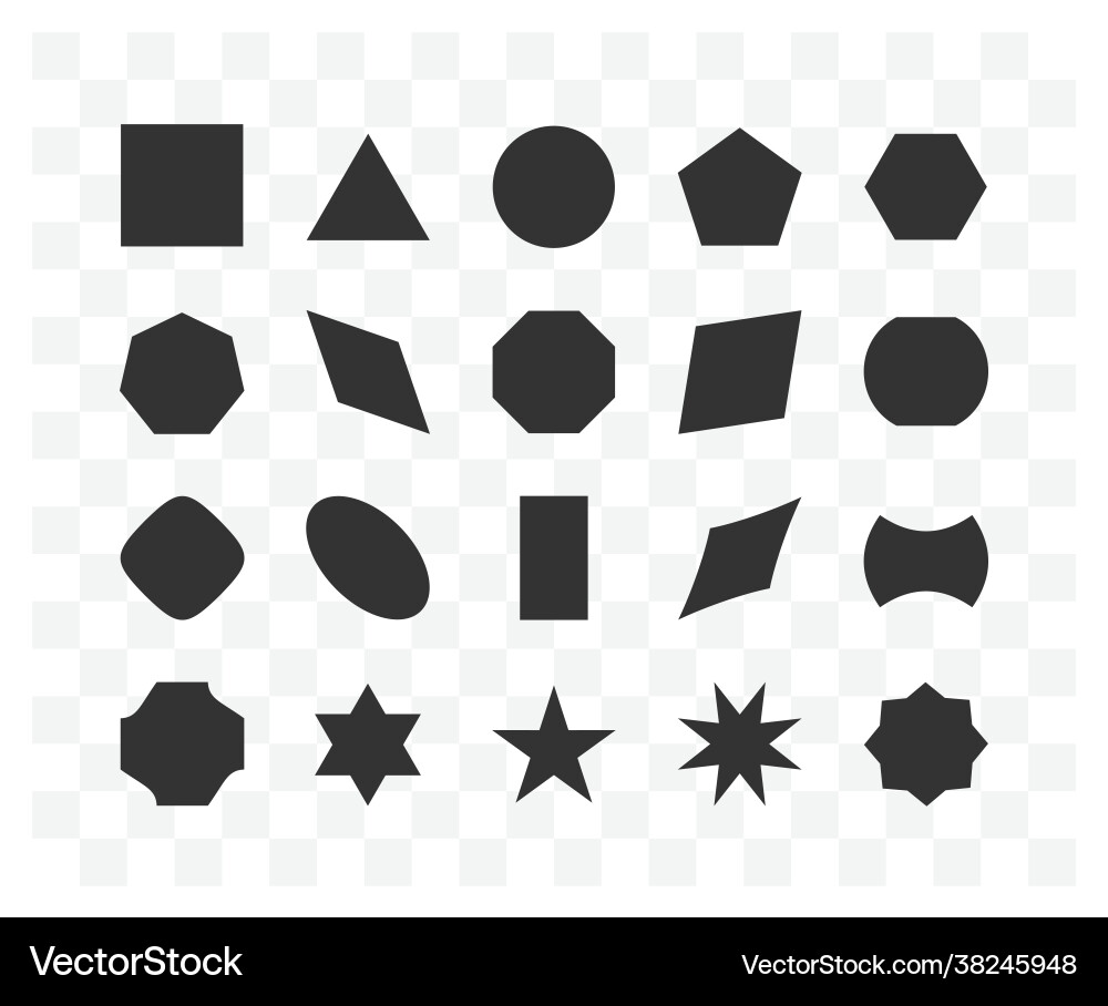 Set different shape geometric icon isolated Vector Image