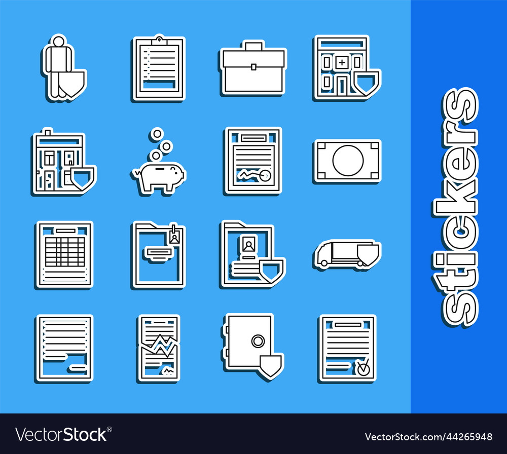 Set line confirmed document and check mark Vector Image Set line confirmed document and check mark
