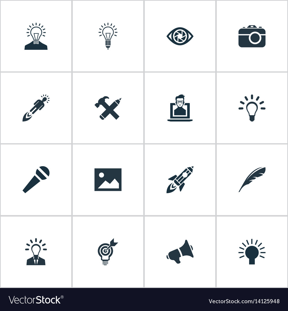 Set of simple visual art icons