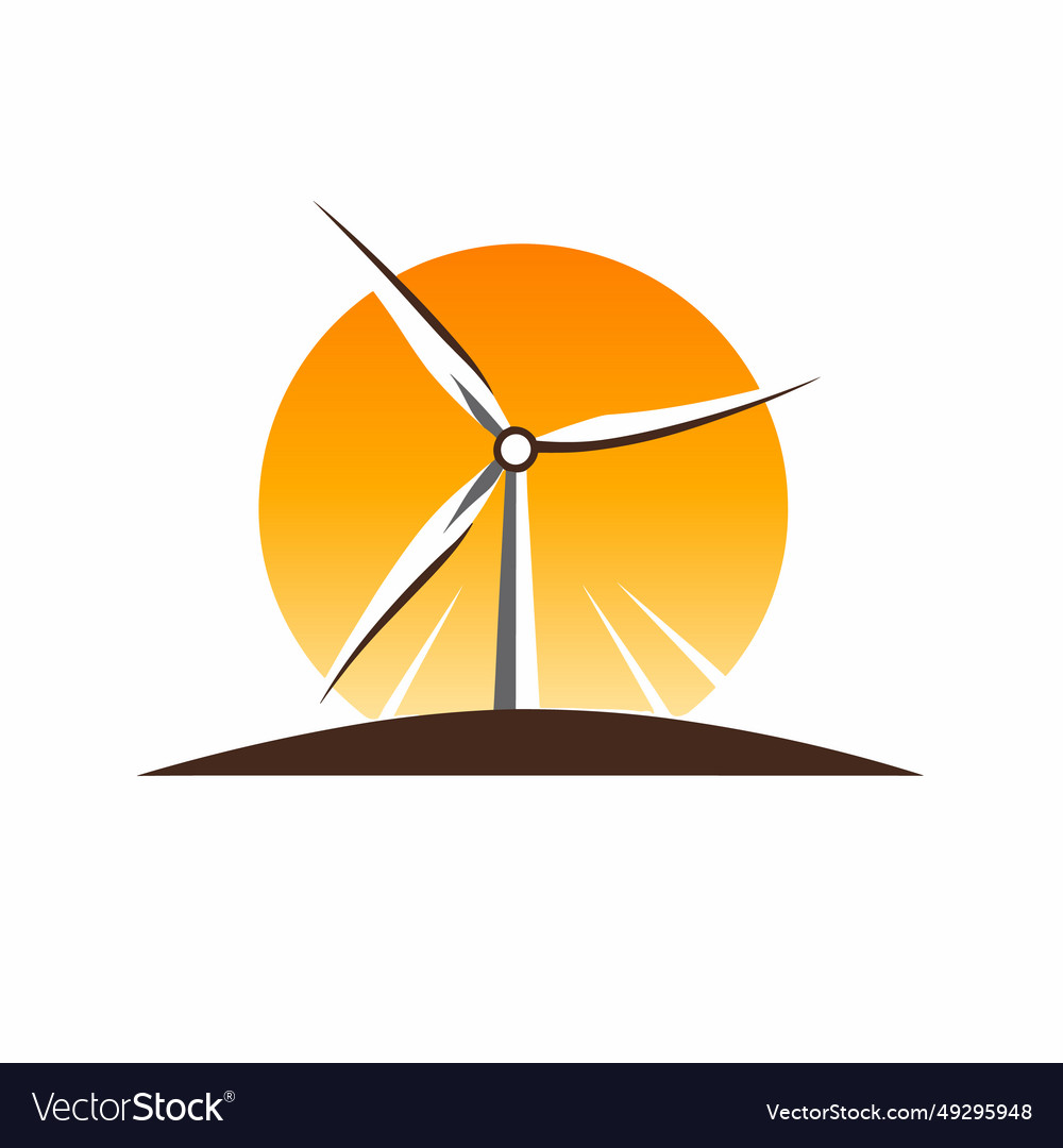 Sustainable wind energy filled gradient logo Vector Image