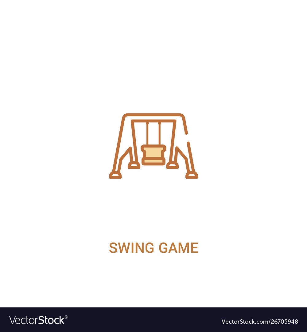 Swing game concept 2 colored icon simple line
