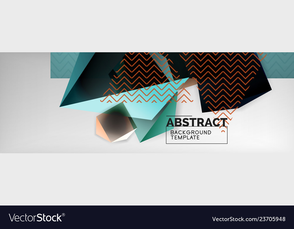 Triangular 3d geometric shapes composition vector image Triangular 3d geometric shapes composition