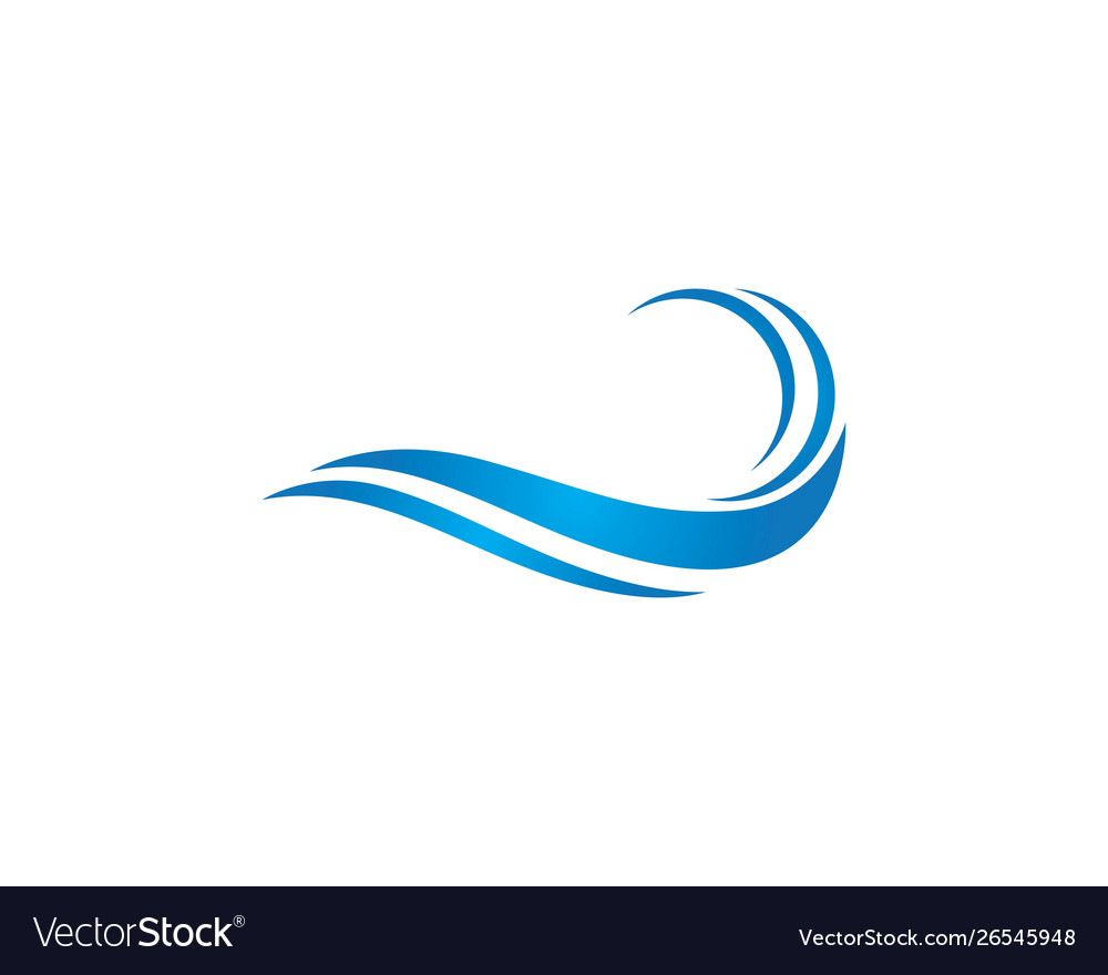 Water wave symbol and icon logo template Vector Image