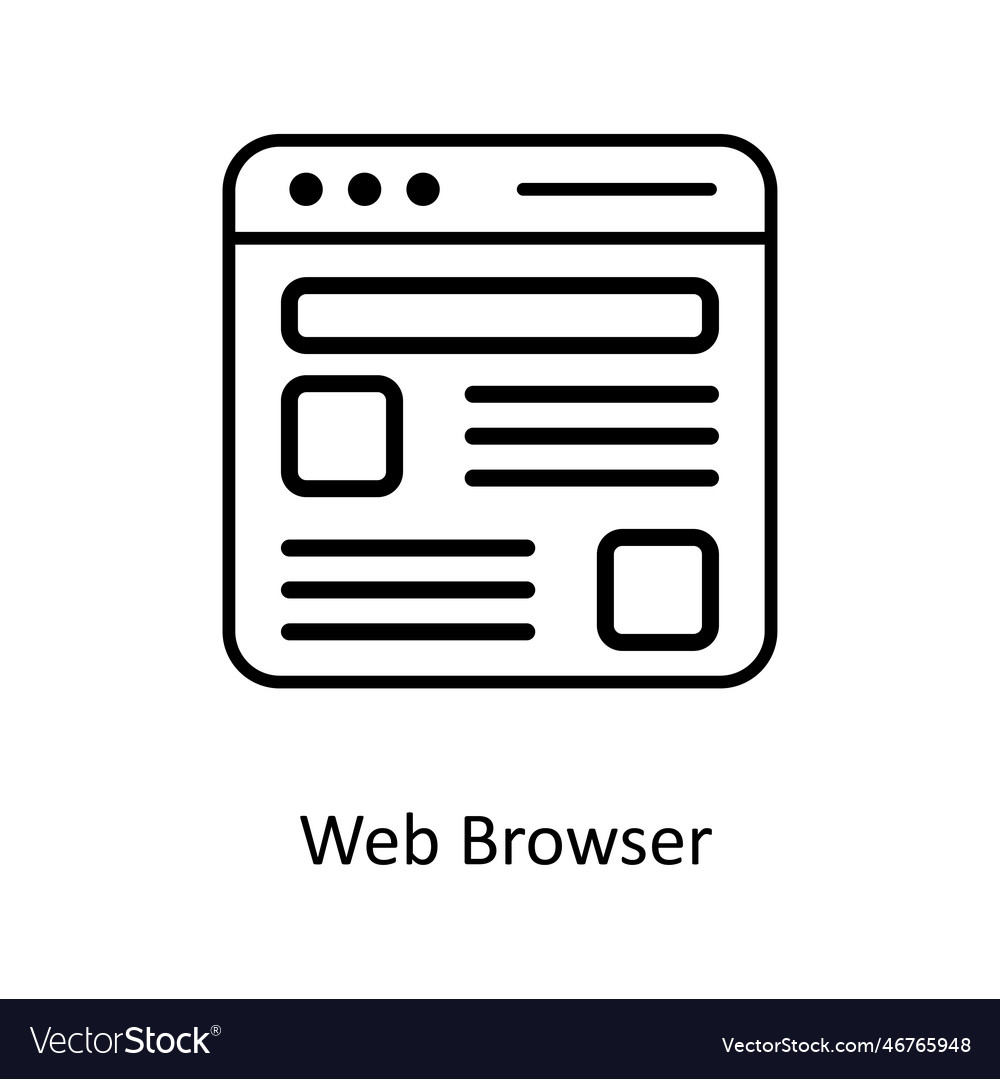 Web browser outline icons simple stock i
