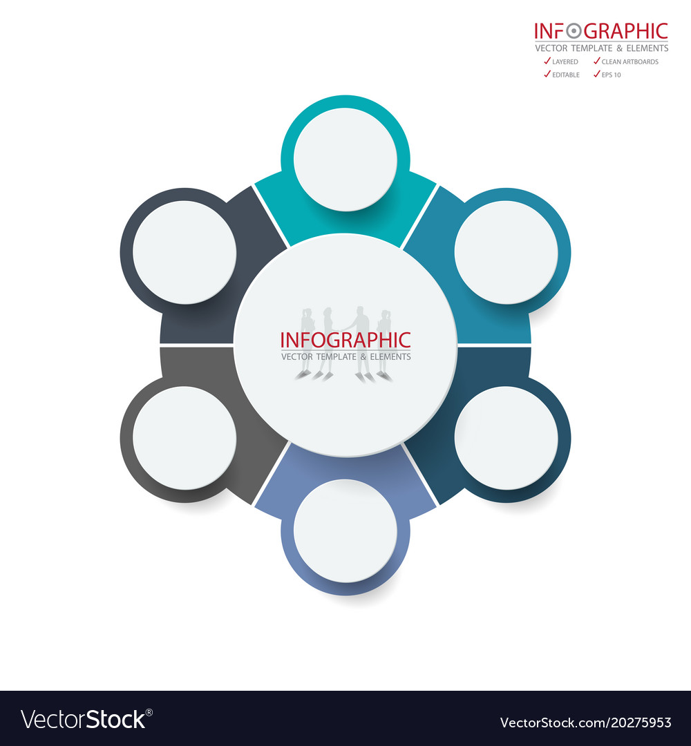 Abstract element infographics 6 option design