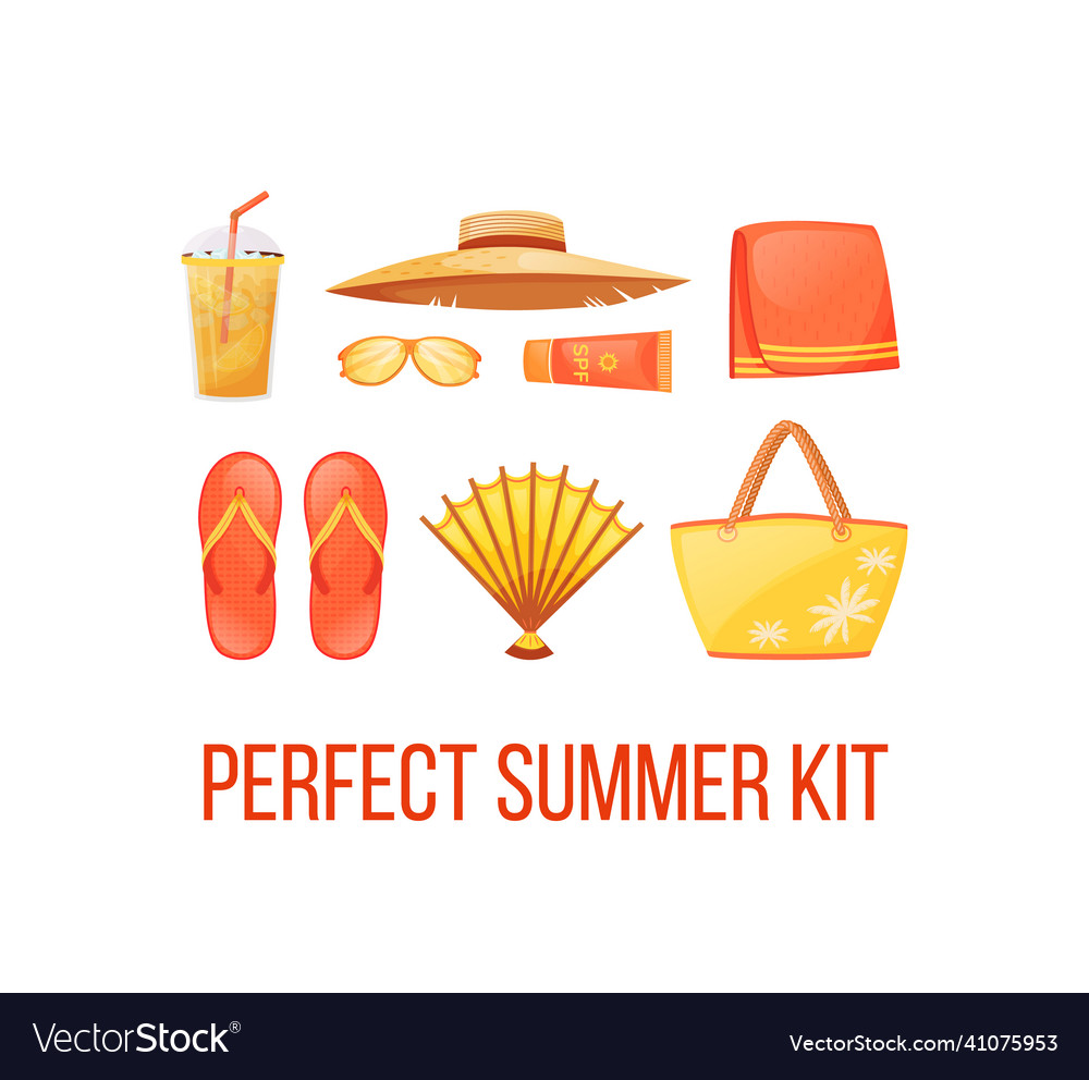 Beach essentials social media post mockup vector image Beach essentials social media post mockup