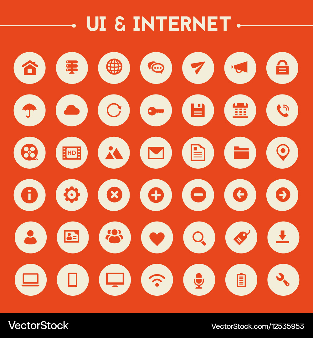 Big UI And Internet icon set Royalty Free Vector Image