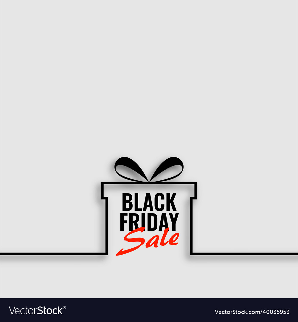 Black friday sale background with line gift box vector image Black friday sale background with line gift box