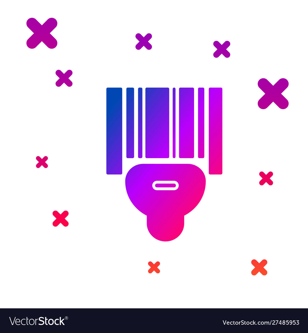 Color scanner scanning bar code icon isolated vector image Color scanner scanning bar code icon isolated