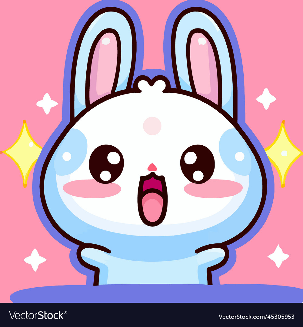 Cute rabbit kawaii chibi drawing style Royalty Free Vector