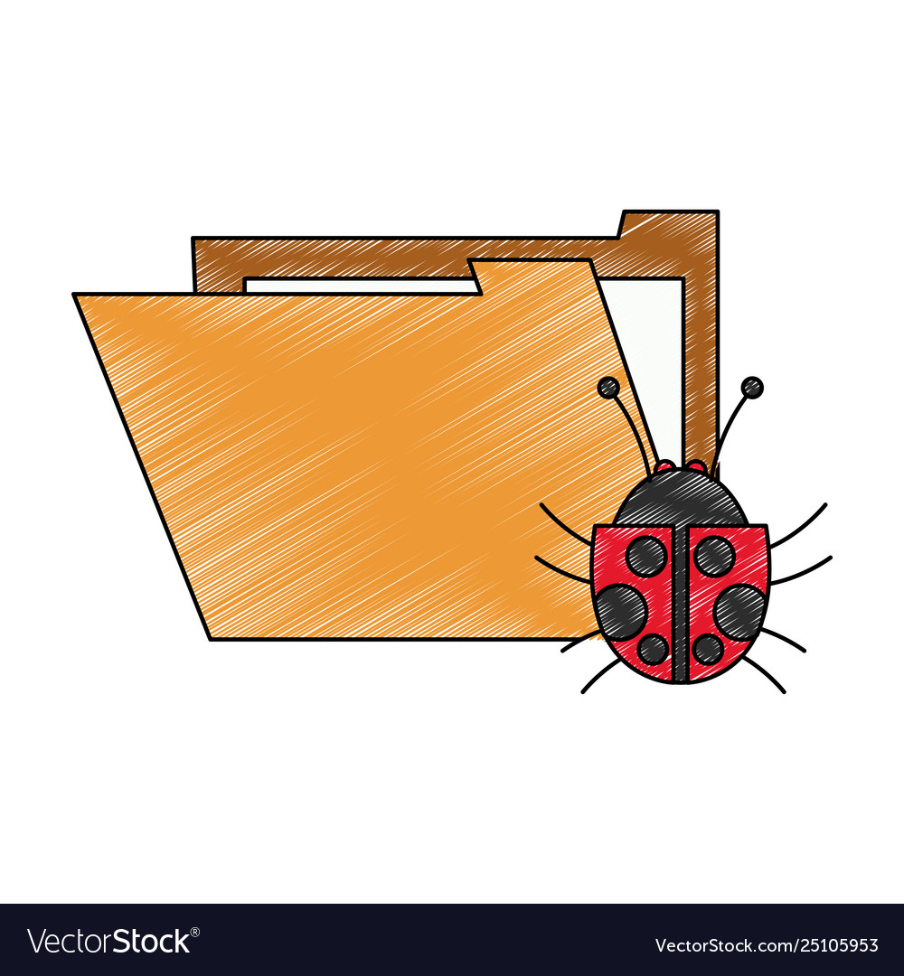 Folder with virus scribble