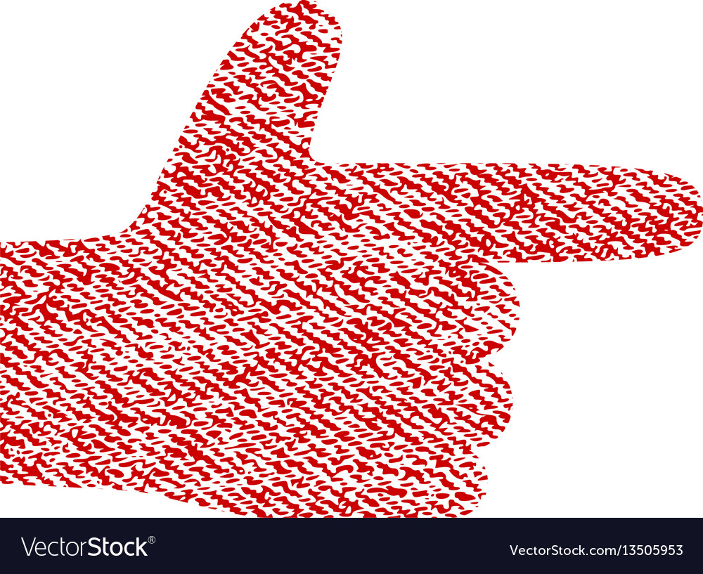 Hand pointer right fabric textured icon vector image Hand pointer right fabric textured icon