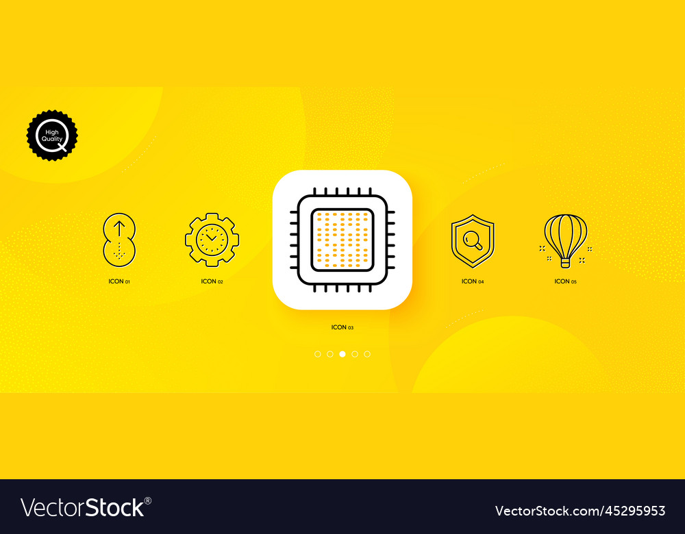 Inspect cpu Prozessor und Zeitmanagement minimal vector image Inspect cpu Prozessor und Zeitmanagement minimal