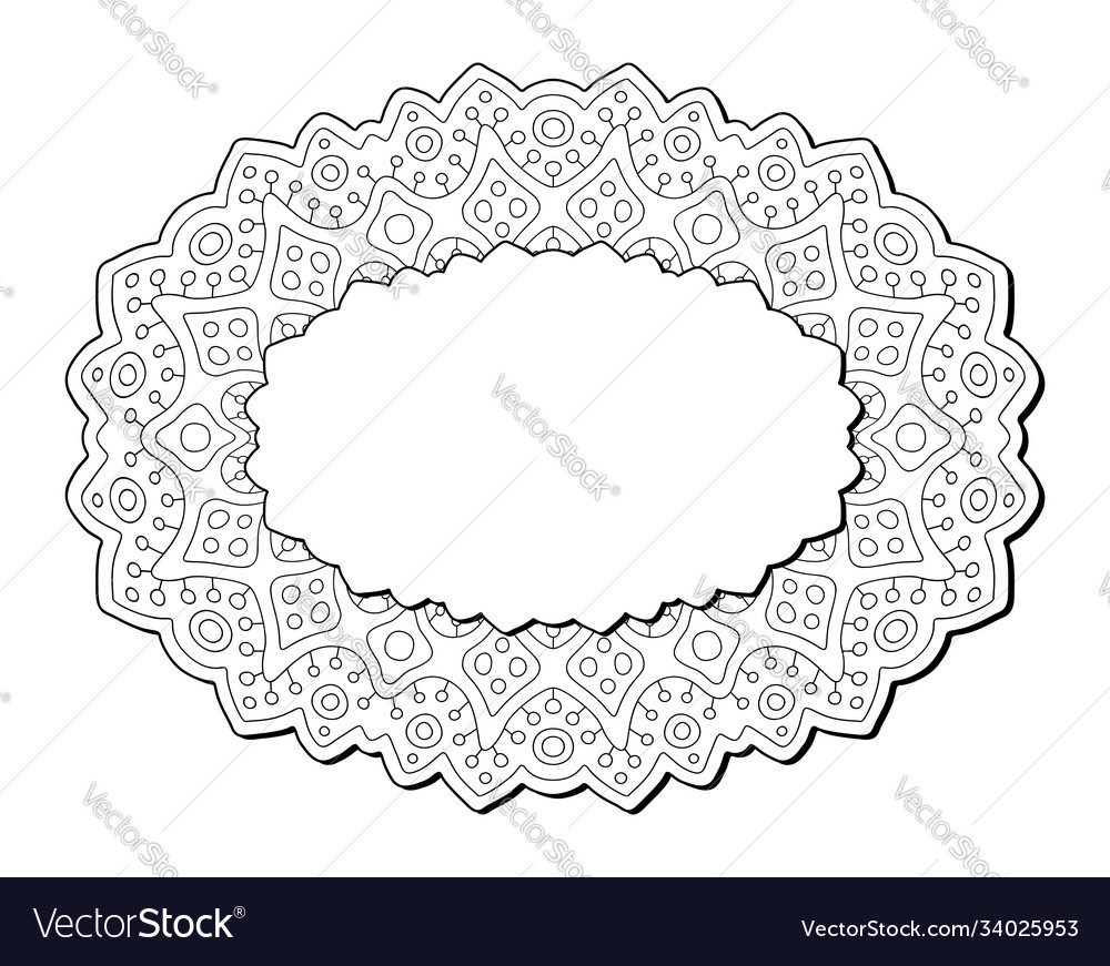Linear pattern for coloring book with copy space Vector Image Linear pattern for coloring book with copy space