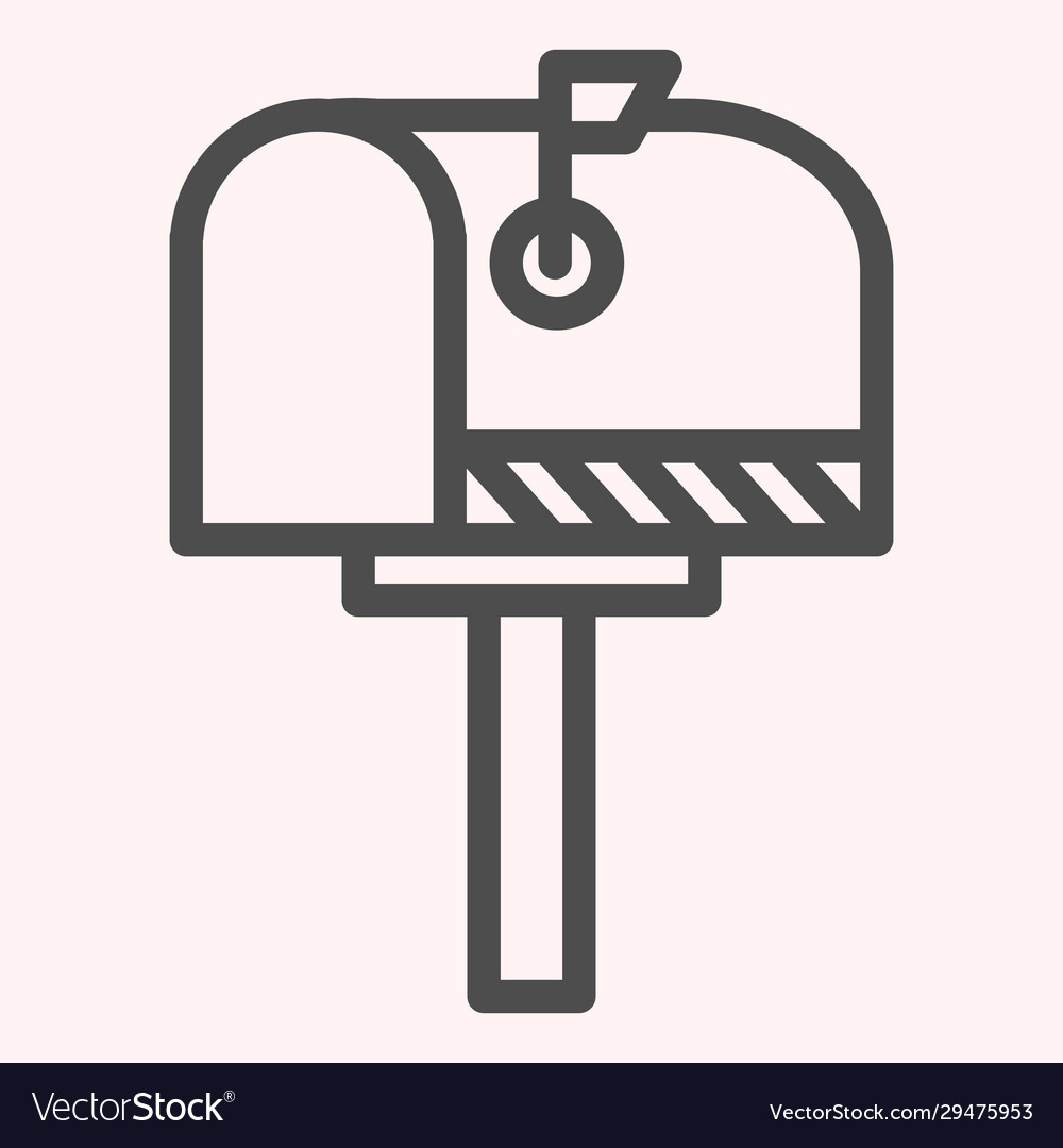 Mail box line icon postbox on stand with hahdle Vector Image Mail box line icon postbox on stand with hahdle