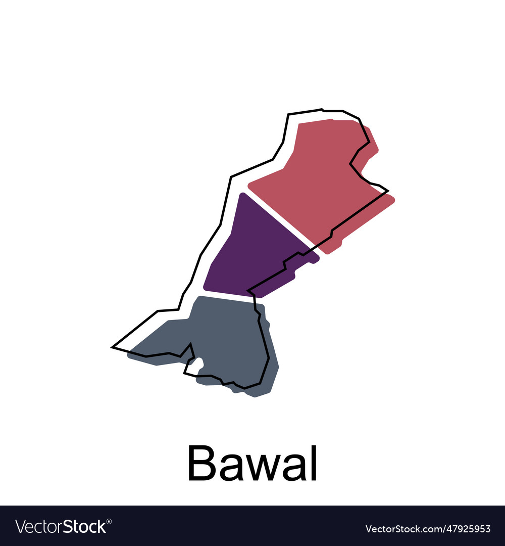 Map of bawal modern geometric map of india Vector Image