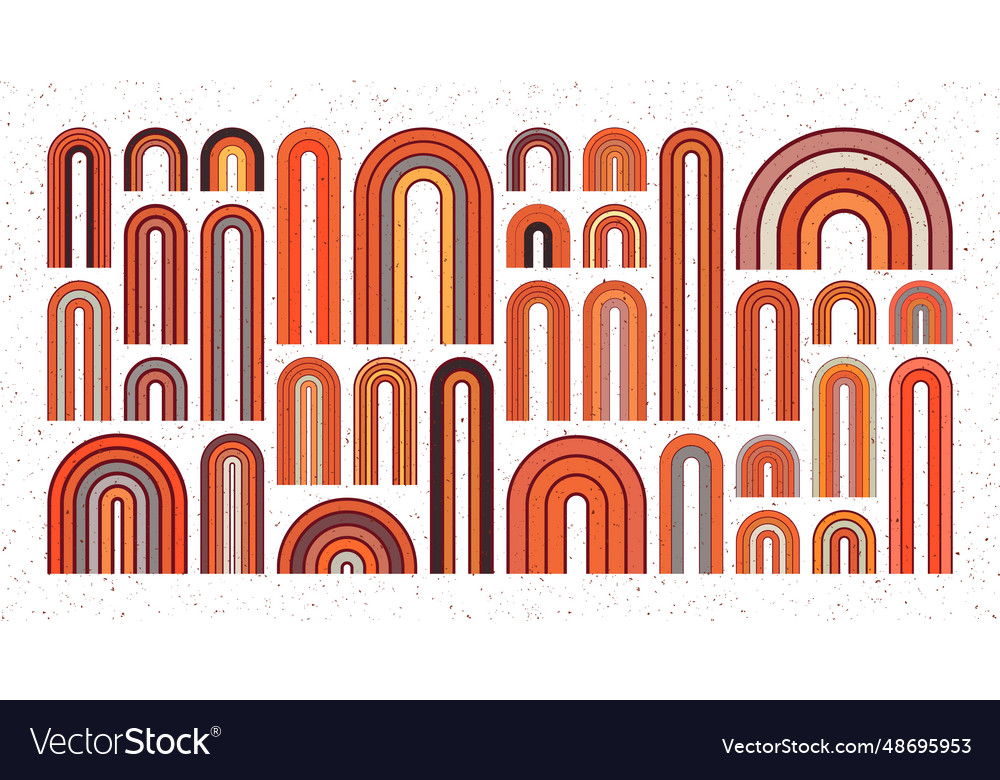 Mid century arch elements modern geometric shapes Vector Image