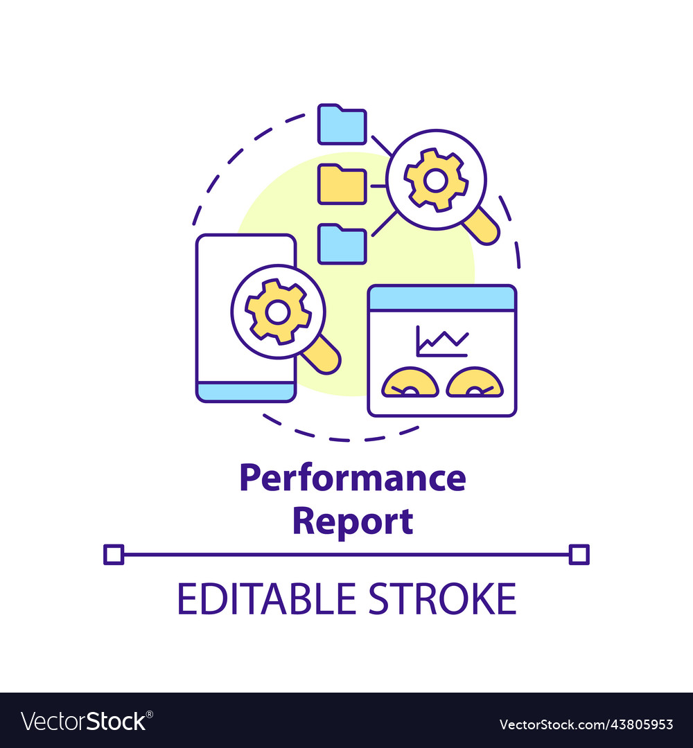 Performance report concept icon Royalty Free Vector Image