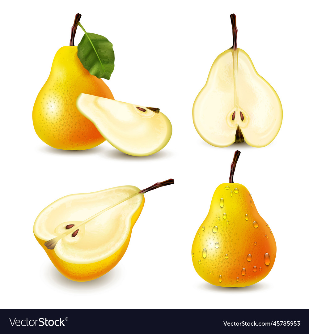 Realistic pear yellow Royalty Free Vector Image