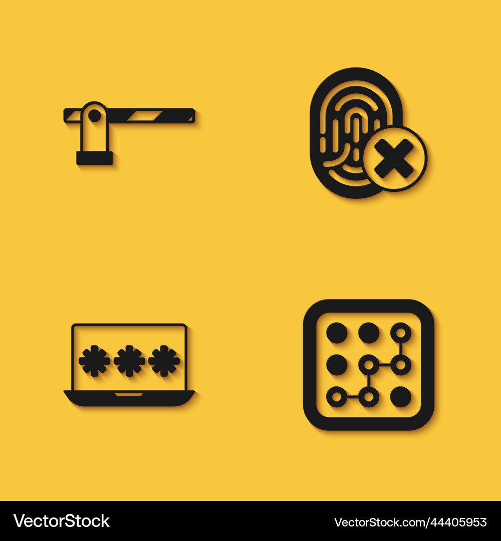 Set parking car barrier graphic password Vector Image