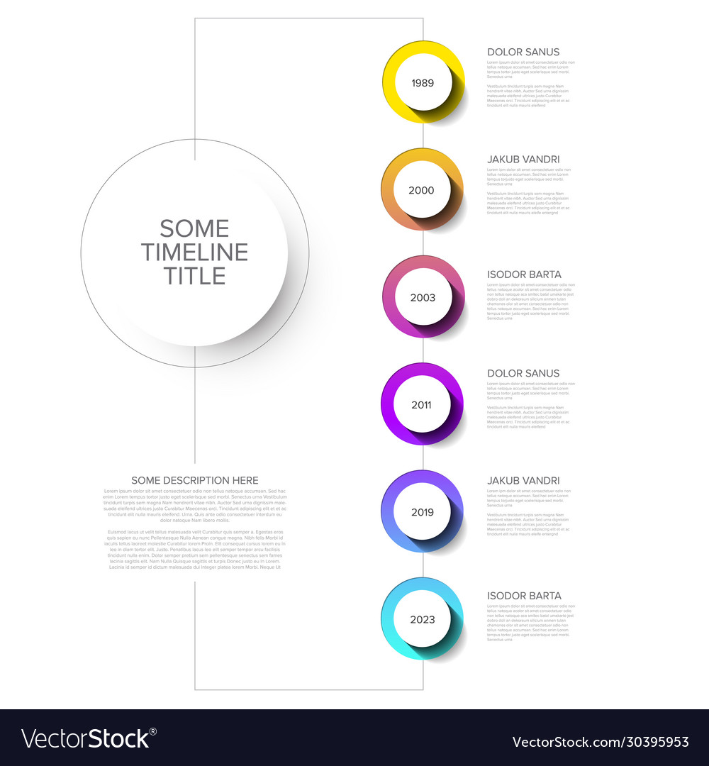 Timeline template with circle buttons vector image Timeline template with circle buttons