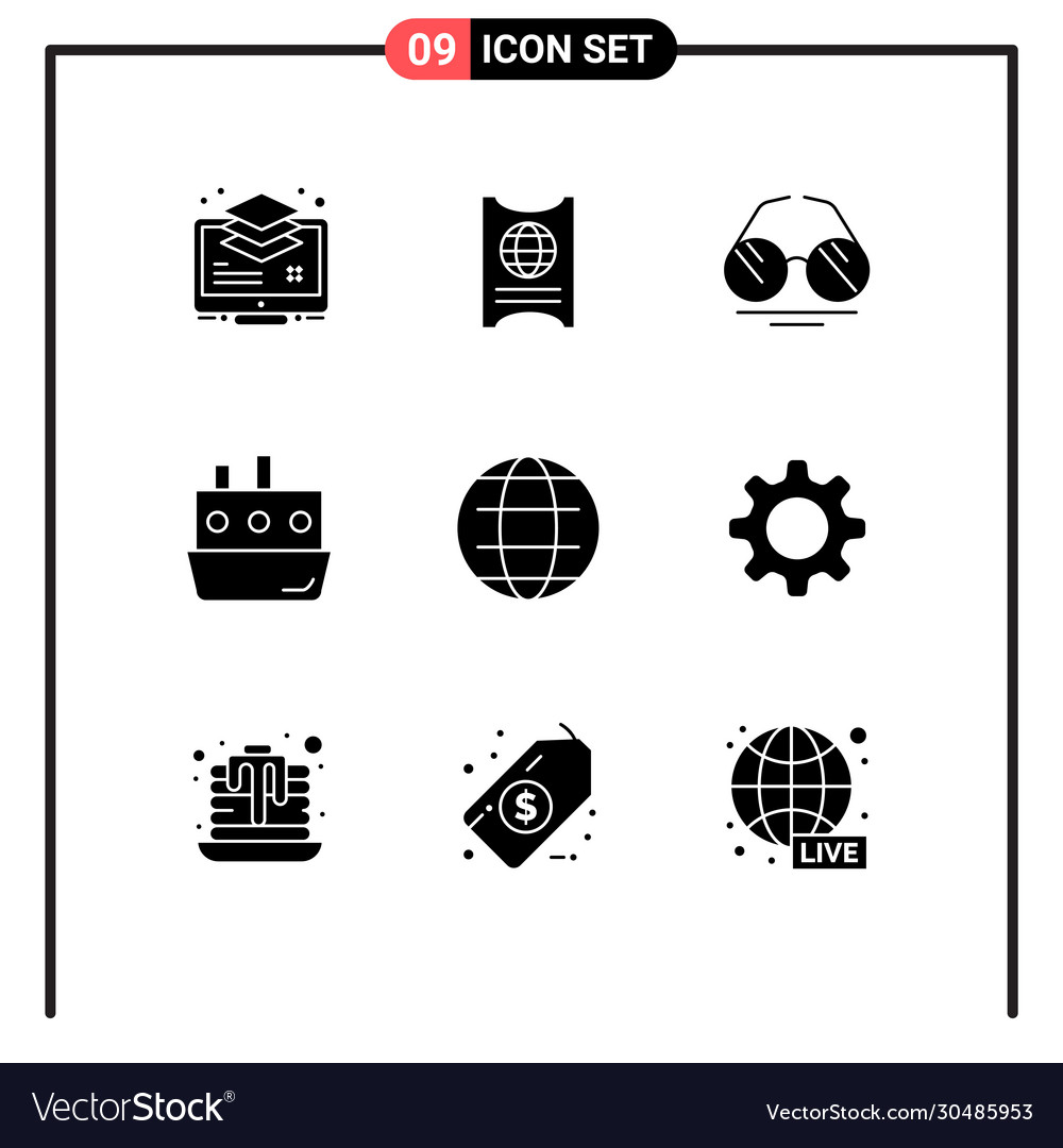 User interface pack 9 basic solid glyphs