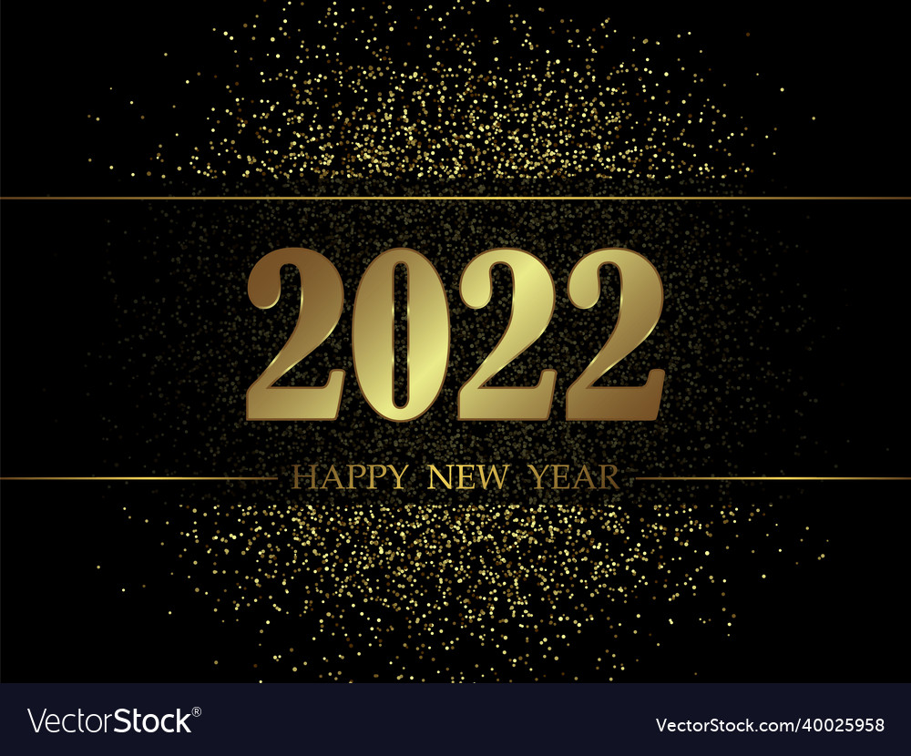 2022 new year background with gold numbers