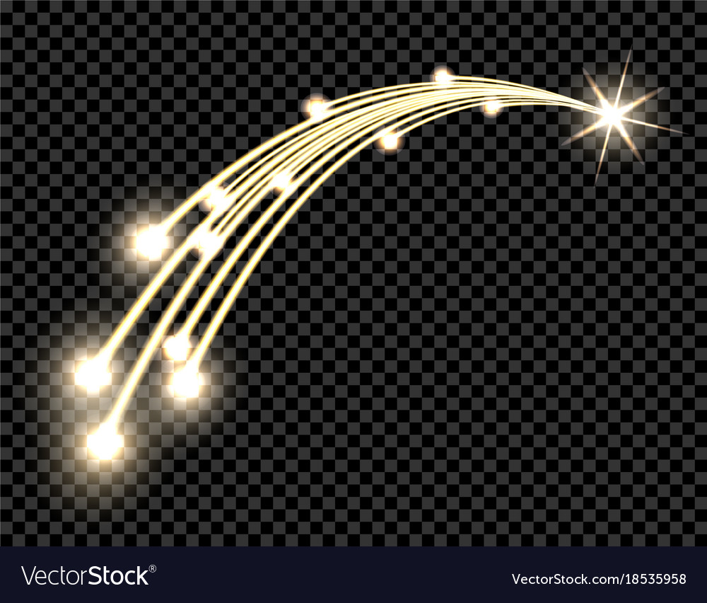 Abstract golden wave design element with shine
