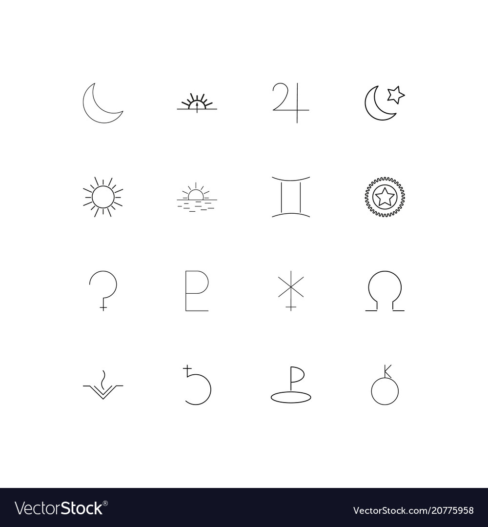 Astrology linear thin icons set outlined simple