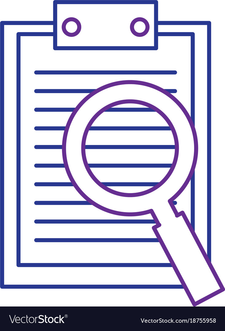 Clipboard with magnifying glass Royalty Free Vector Image