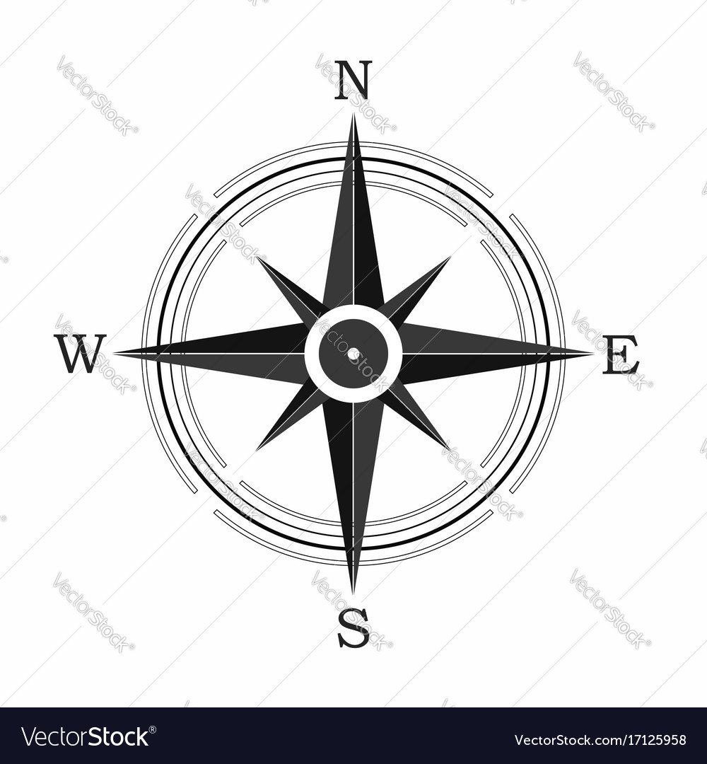 Compass icon on white background