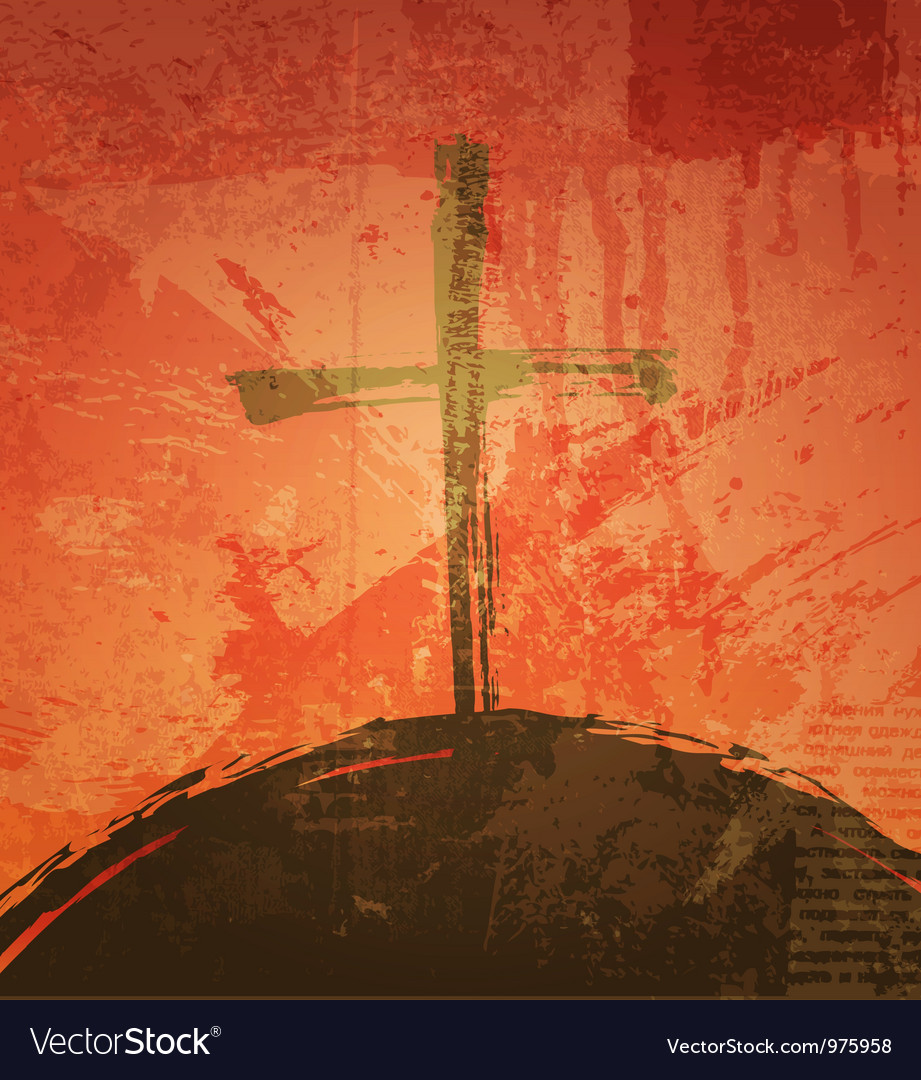 Cross on the grunge background biblical Royalty Free Vector