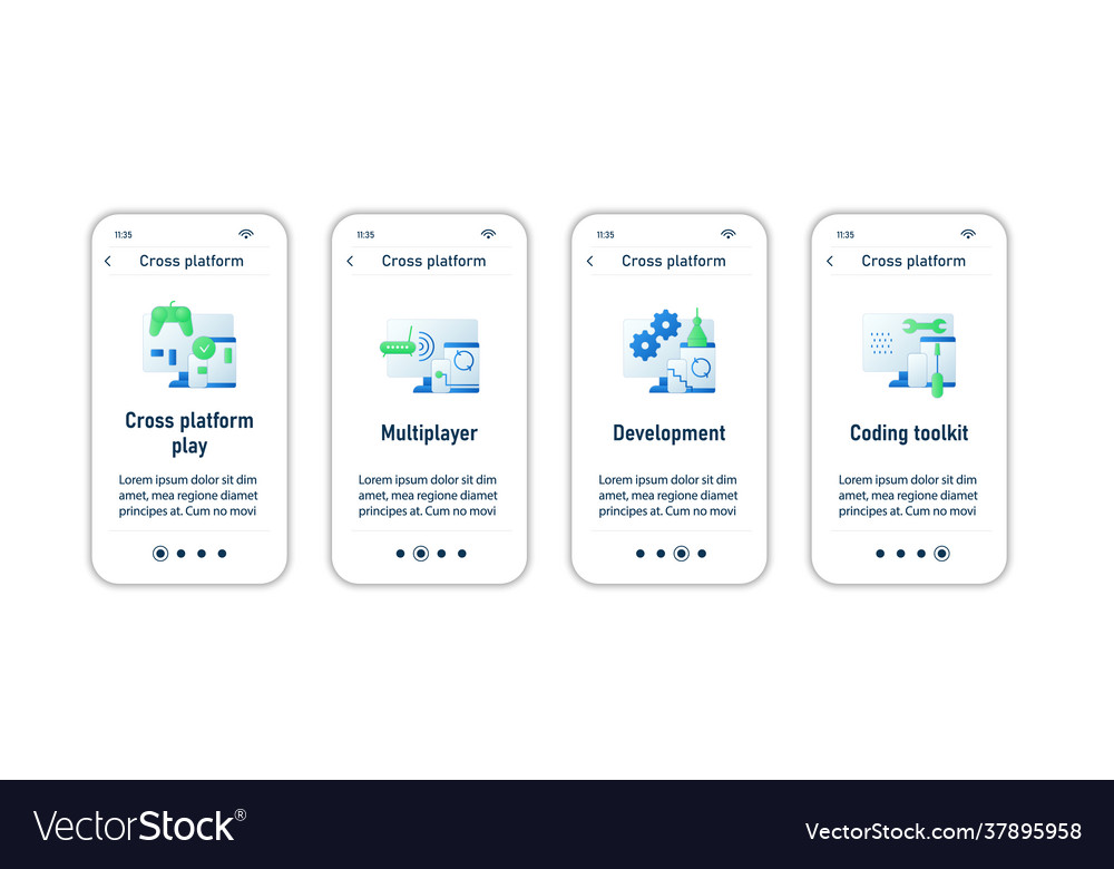 Cross platform onboarding mobile app screens