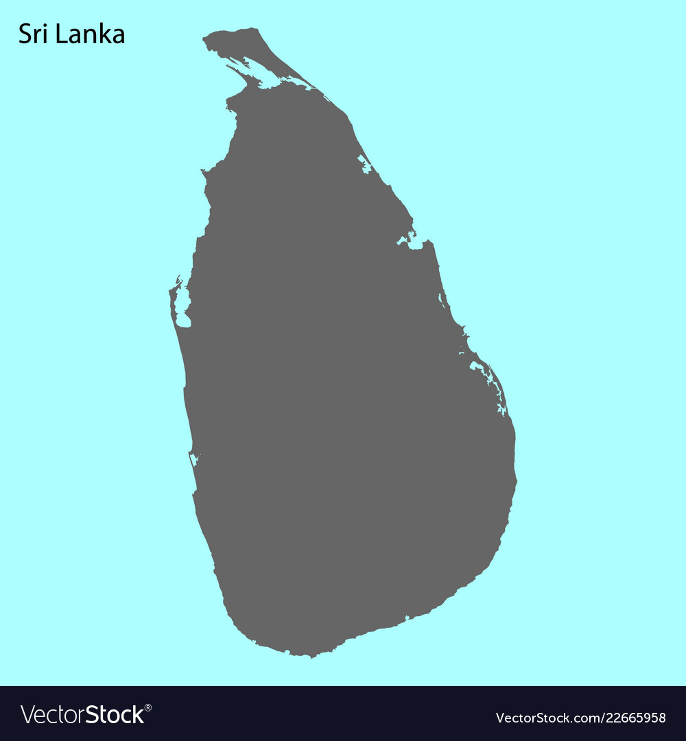 Detaillierte karte von sri lanka lizenzfreies vektorbild