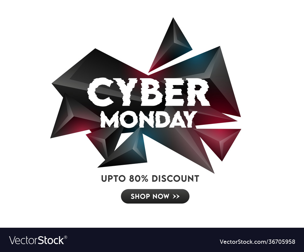 Glitch style cyber monday text with 80 discount