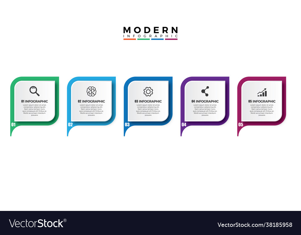 Gradient infographic element collection