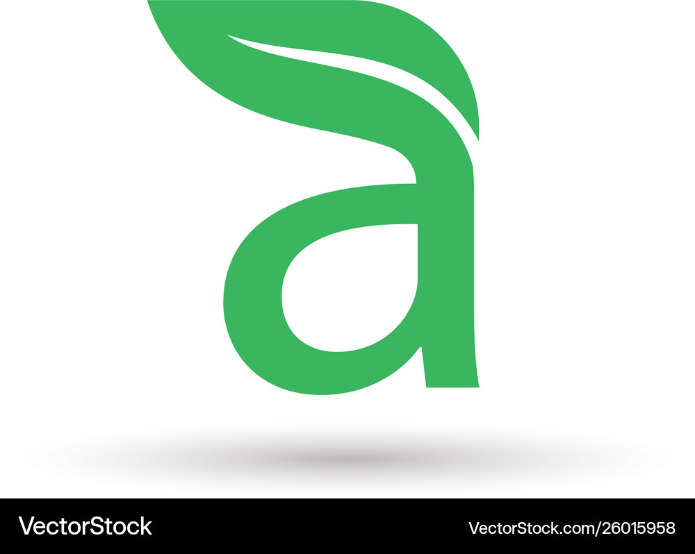 Leaf initial a logo template Royalty Free Vector Image